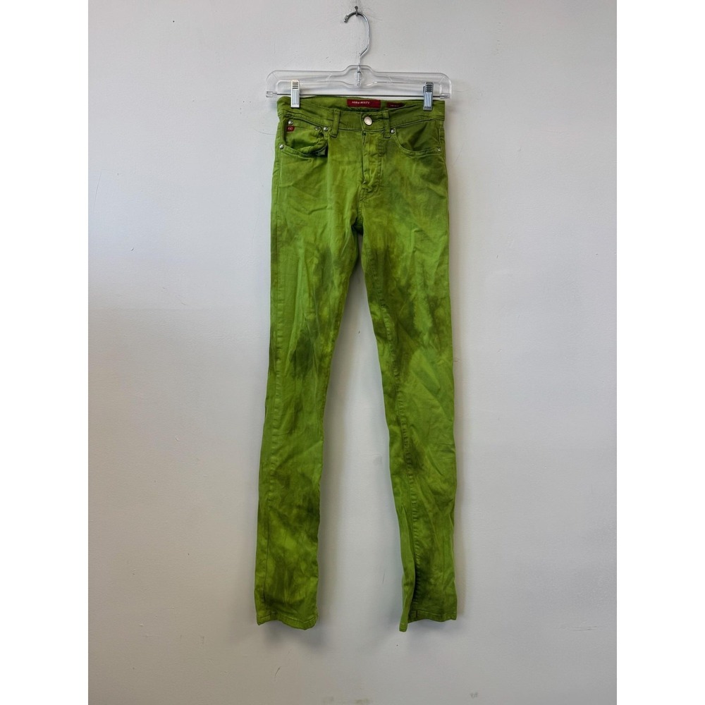 Miss Sixty Truman Jeans Womens 25 Green Low Rise Skinny Slim Denim Logo Pockets